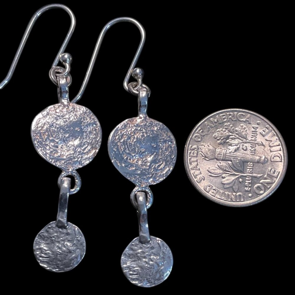 Authentic Silver Silpada Hammered Dangle Earrings - image 3